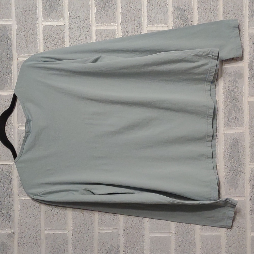 Flax 100% Cotton Women's Light Blue Long Sleeve Round Neck Pullover Shirt Large - Picture 2 of 10